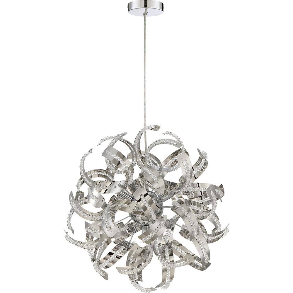 Quoizel 17" Crystal Chrome Modern Ribbon Pendant Light