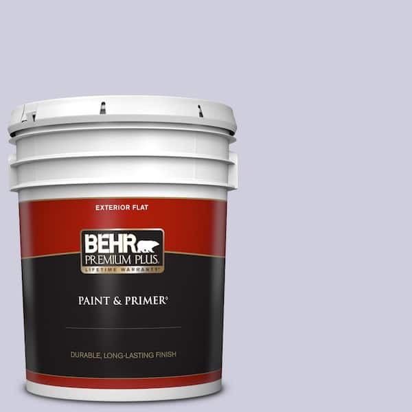 BEHR PREMIUM PLUS 5 gal. #640C-2 Lavender Sparkle Flat Exterior Paint & Primer