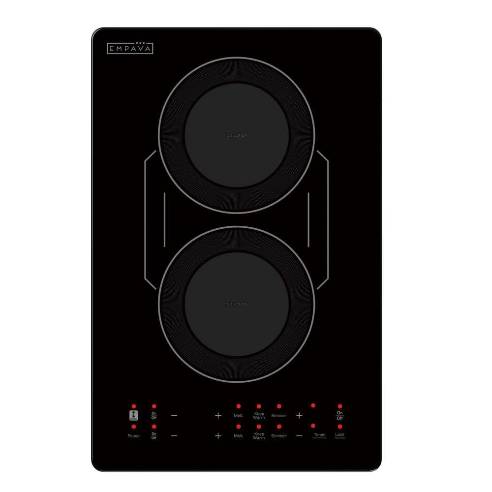 12 in. Portable 2 Burners Induction Cooktop Countertop Stove with Bridge Element in Black-Ideal for RV, Camping, Dorm