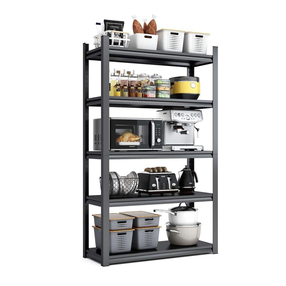 "72"" H, 5-Tier Metal Shelves, 2000 Lbs Capacity, Black, Garage/Industrial Storage" price history on PriceWatchPro