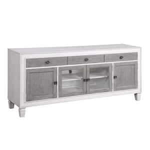 Katia 19 in. Rustic Gray and White Finish TV Stand in Fits TV's up to 85 in.