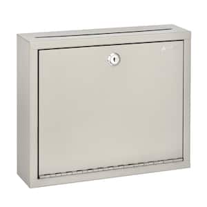 Grey Wall Mountable Large Steel Drop Box Mailbox (2-Pack)