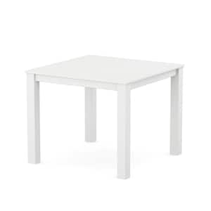 Parsons White HDPE Plastic Square 38 in. X 38 in. Dining Table
