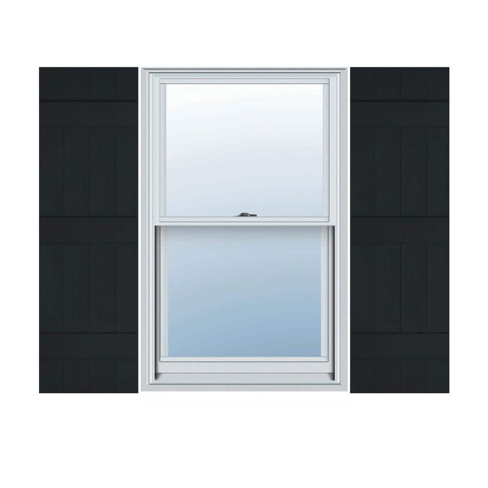14 in. x 75 in. Lifetime Vinyl Standard Four Board Joined Board and Batten Shutters Pair Black price history on PriceWatchPro
