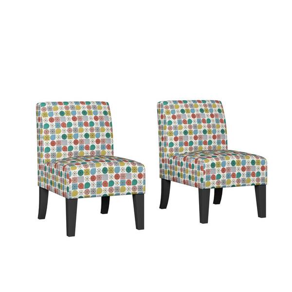 Handy Living Denis Pink Starlight Print Upholstered Armless Chairs Set Of 2 A162340 The Home Depot Handy Living Denis Pink Starlight Print, Pink Armless Chair