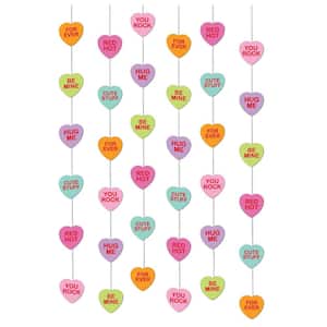 8 in. Valentine's Day Conversation Hearts String Decorations (6-count, 3-Pack)