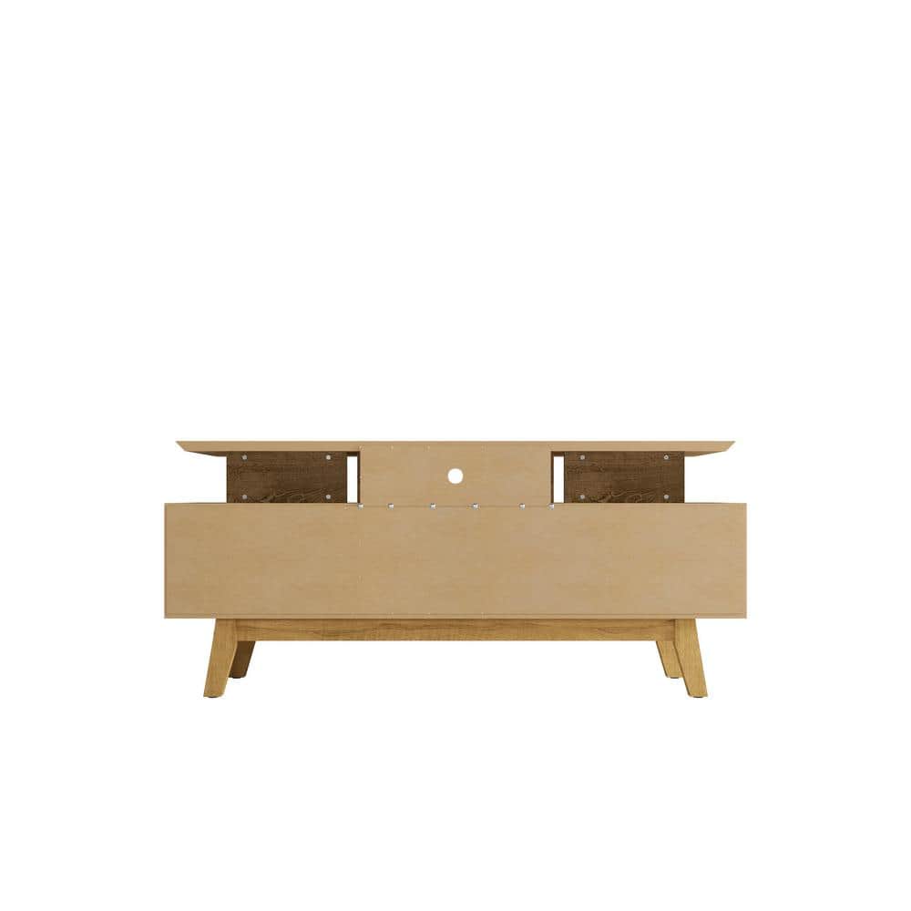 Rustic Brown Solid Wood TV Stand with Cabinet for 60" TVs
