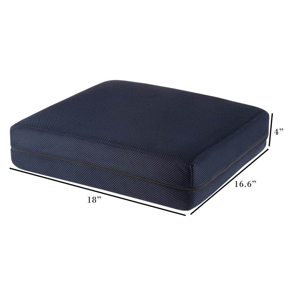 Navy Blue 4" Thick Foam Pad Seat Cushion with Handle