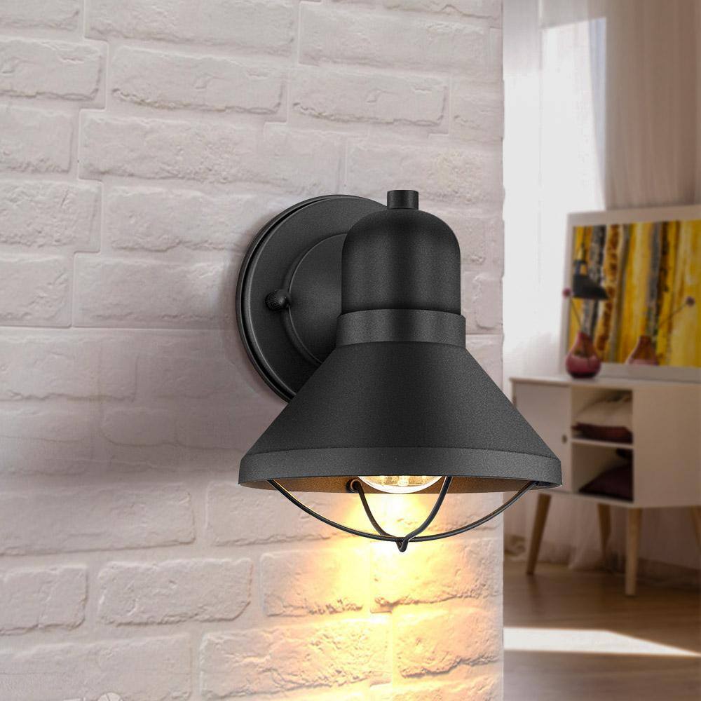 Matte Black Traditional Bell Outdoor Wall Sconce