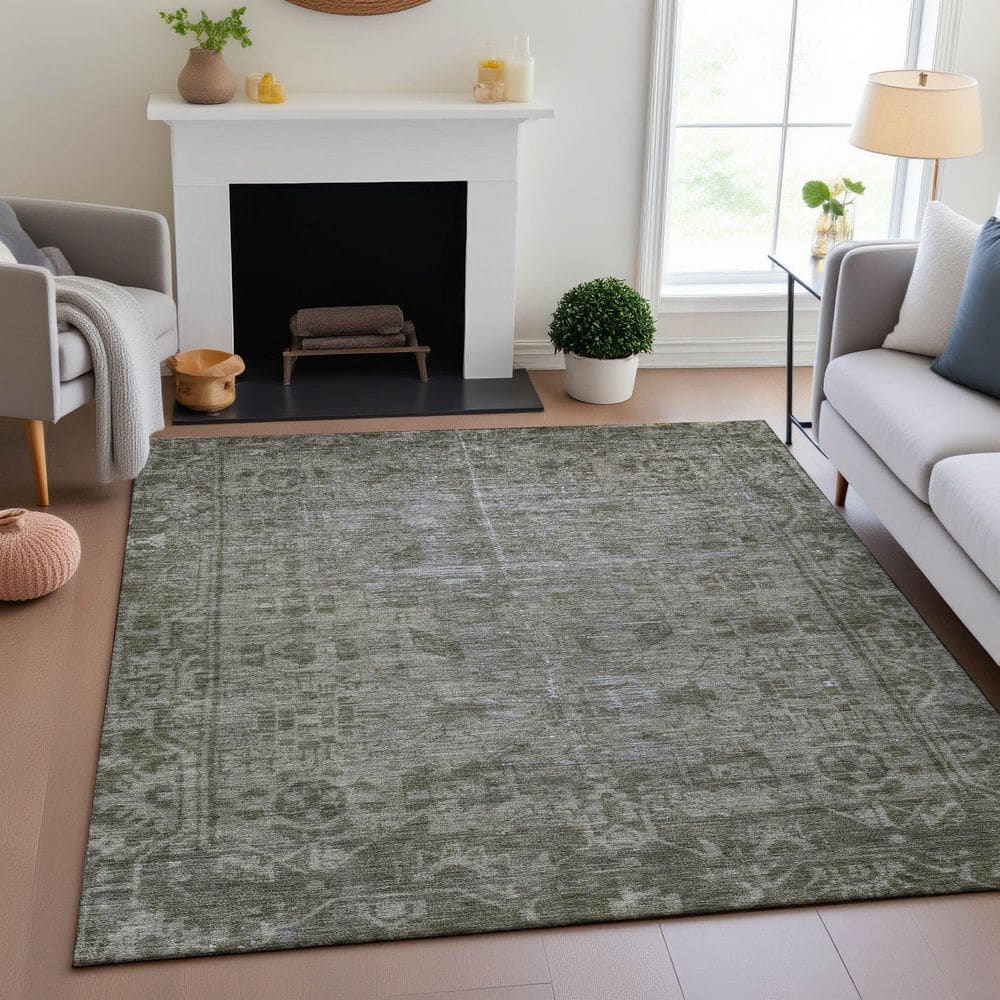 Mayfield Premium Machine Washable Abstract AMF1228 Taupe 3 ft. x 4 ft. Area Rug price history on PriceWatchPro