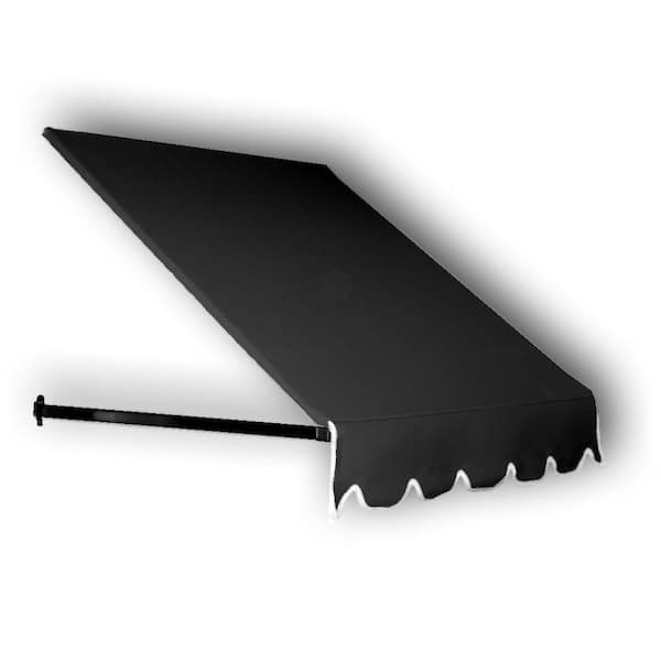 AWNTECH 6.38 ft. Wide Dallas Retro Window/Entry Fixed Awning (44 in. H x 24 in. D) Black