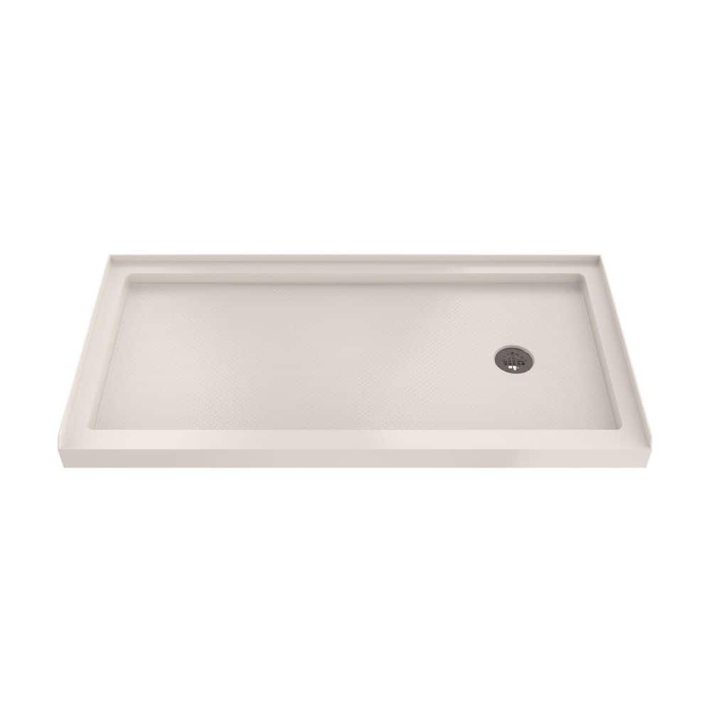 SlimLine 60 in. L x 32 in. W Alcove Rectangular Biscuit Shower Pan Base with 2 in. Round Right Drain Oil Rubbed Bronze price history on PriceWatchPro