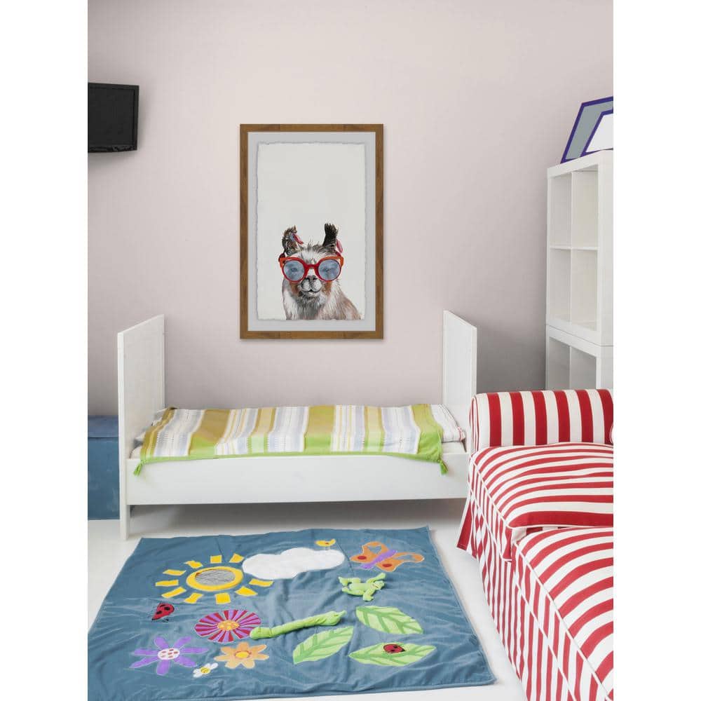 36 in. H x 24 in. W Llama Icon by Marmont Hill Framed Wall Art