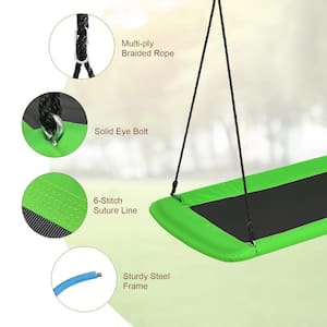 700 lbs. Giant 60 in. Platform Tree Web Swing Outdoor with 2 Hanging Straps Green