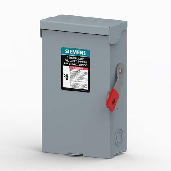Siemens General Duty 60 Amp 2-Pole 240-Volt Non-Fusible Plus Series Indoor Safety Switch