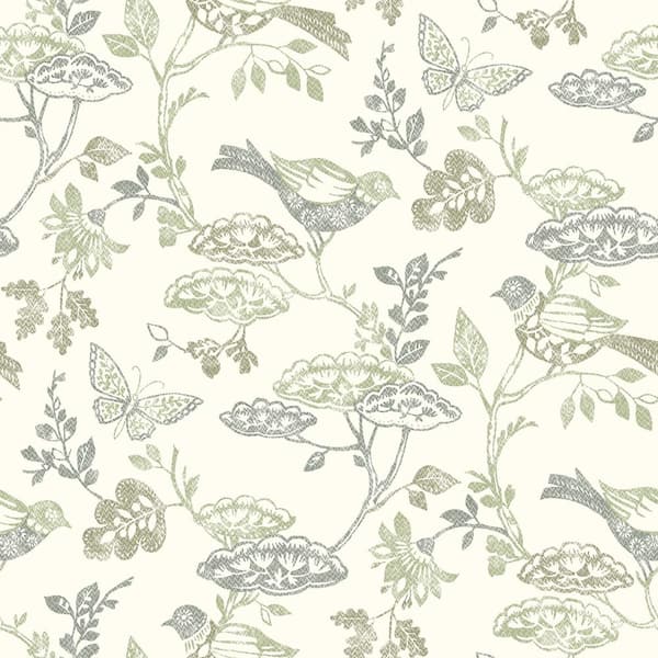 Chesapeake Malmo Trail Green Prepasted Non Woven Wallpaper Sample
