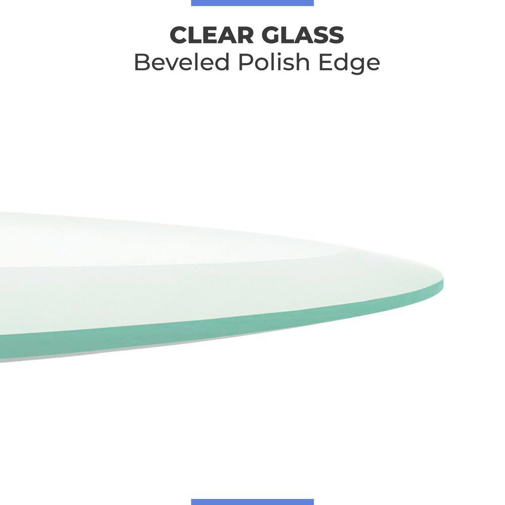 12 Inch Clear Tempered Glass Round Table Top
