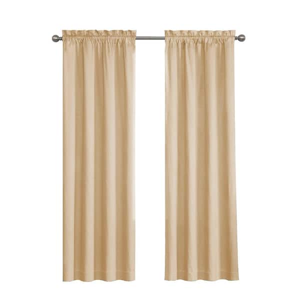 Eclipse Cassidy Thermaback  Gold Chevron Pattern  Polyester 42 in. W x 63 in. L Blackout Single Grommet Top Curtain Panel