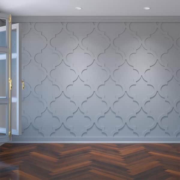 Ekena Millwork 23 3/8 in.W x 23 3/8 in.H x 3/8 in.T Large Marrakesh Decorative Fretwork Wall Panels in Architectural Grade PVC