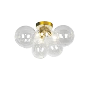 Comet 14.25 in. 3-Light Clear Flush Mount