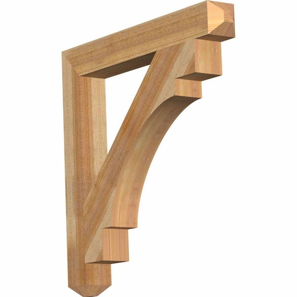 Ekena Millwork 4 in. x 32 in. x 32 in. Western Red Cedar Merced Craftsman Rough Sawn Bracket