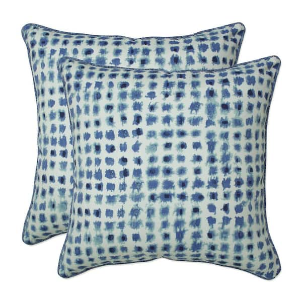 Pillow Perfect Blue Square Outdoor Square Throw Pillow 2-Pack