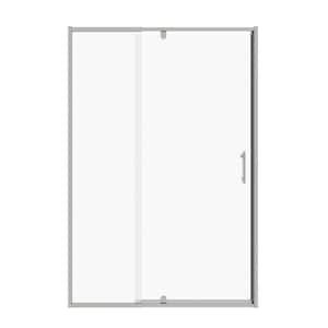 48 in. W x 71 in. H Pivot Framed Shower Door in Chrome Finish with Clear Tempered Glass