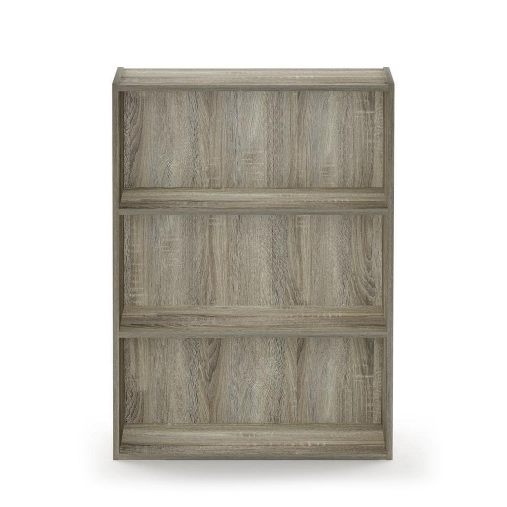 Sonoma Oak 3-Tier Laminated Heavy-Duty Bookshelf