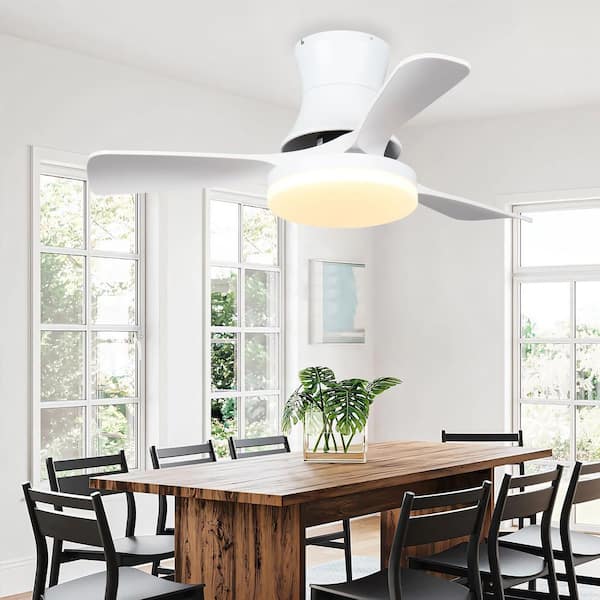 42 in. Smart Indoor White Ceiling Fan with 3-Colors LED Light and Dimmer and DC Reversible and APP/Remote Control