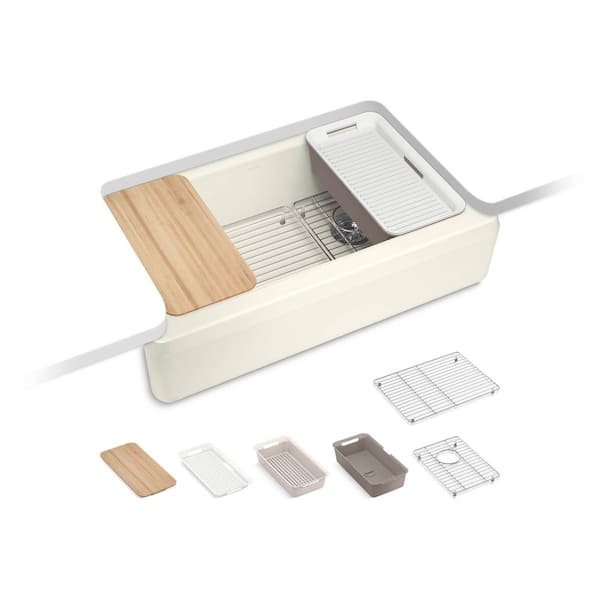 35-3/4" undermount single-bowl farmhouse workstation