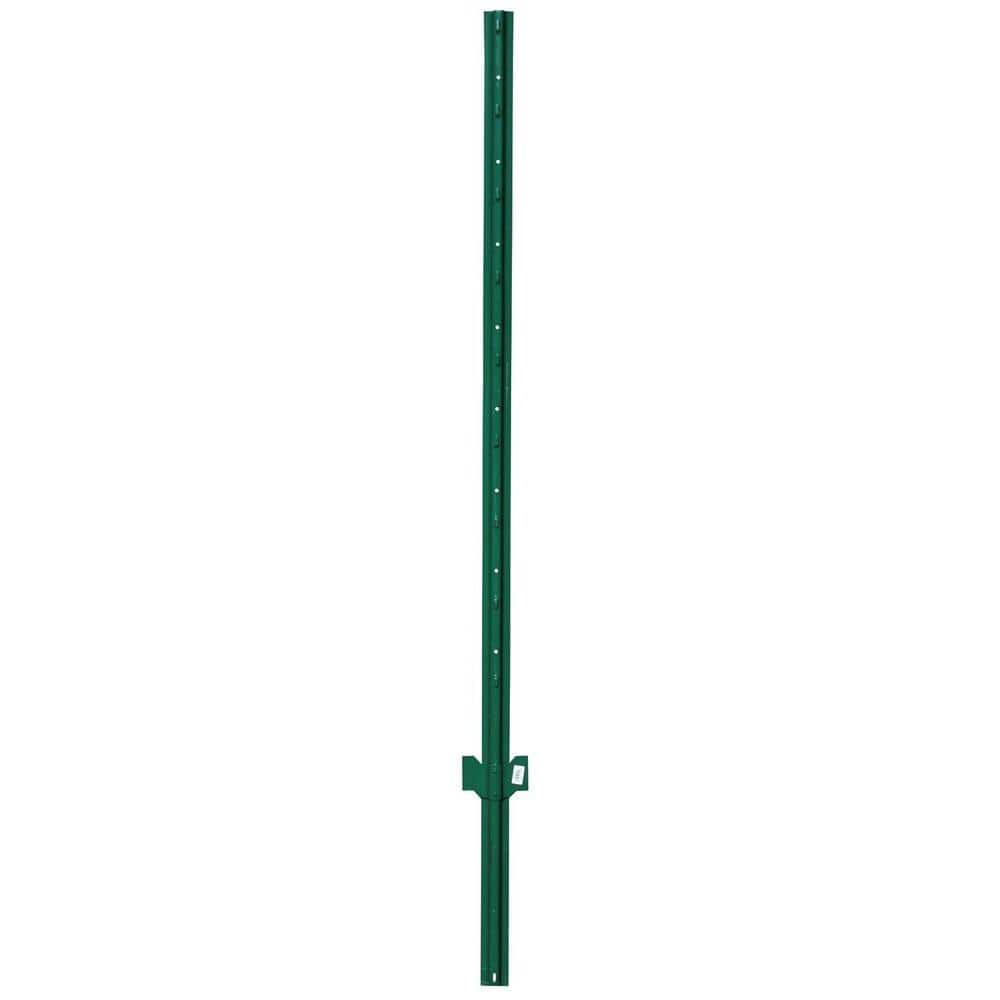 Everbilt 1 in. x 21/4 in. x 7 ft. Green Steel Fence U Post with Anchor