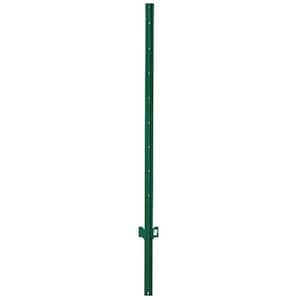 1 in. x 2-1/4 in. x 7 ft. Green Steel Fence U Post with Anchor Plate