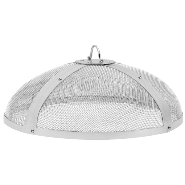 SKONYON Fire Pit Wind Guard 29 x 8 in. Round Tempered Glass Flame
