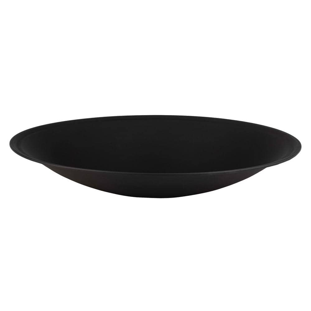 Black Round Metal Fire Pit Bowl for Wood Burning, 24 Inches