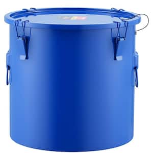 Fryer Grease Bucket 10 Gal Oil Disposal Caddy Carbon Steel Fryer Oil Bucket Oil Transport Container, Blue