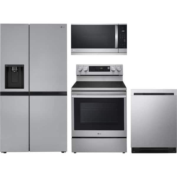 25 cu. ft. Counter Depth French Door Refrigerator with 5 Burner Electric Range and Dishwasher with 3rd Rack