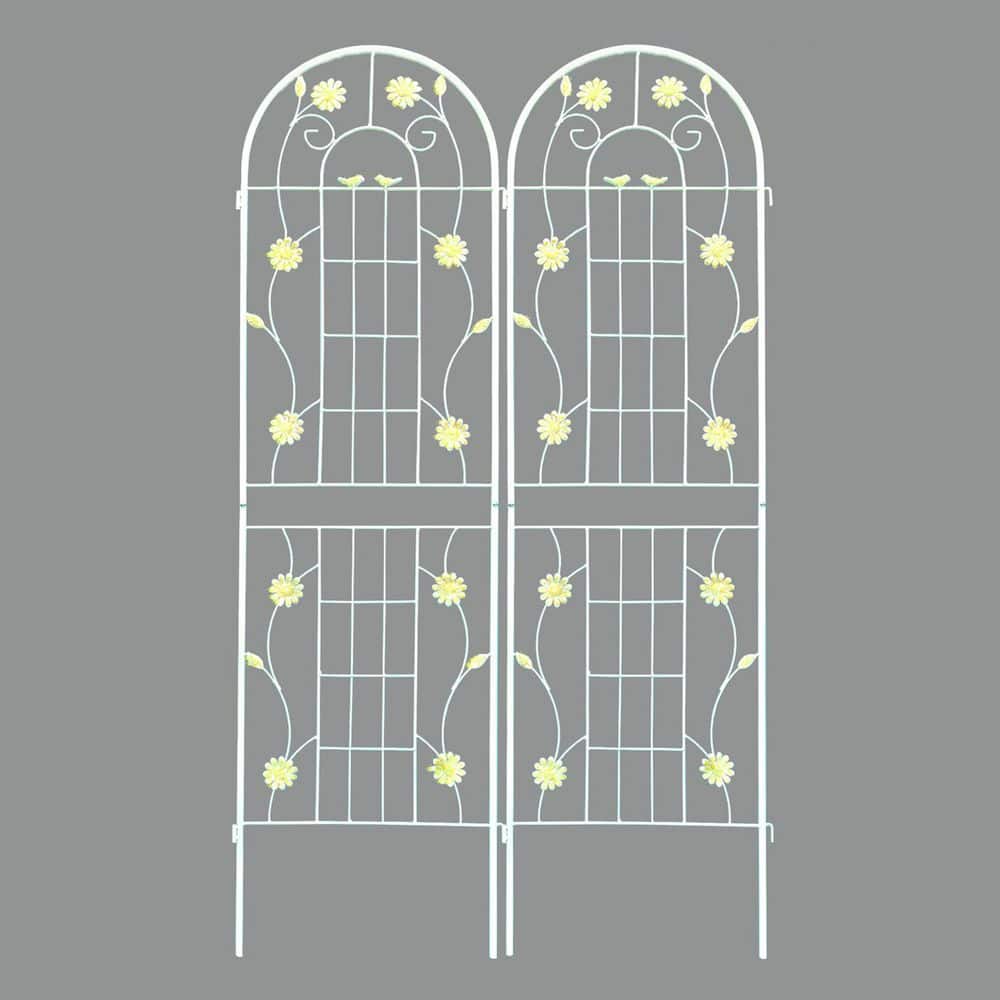 71 in. Metal Garden Trellis, Outdoor Flower Support, Rustproof Trellis for 