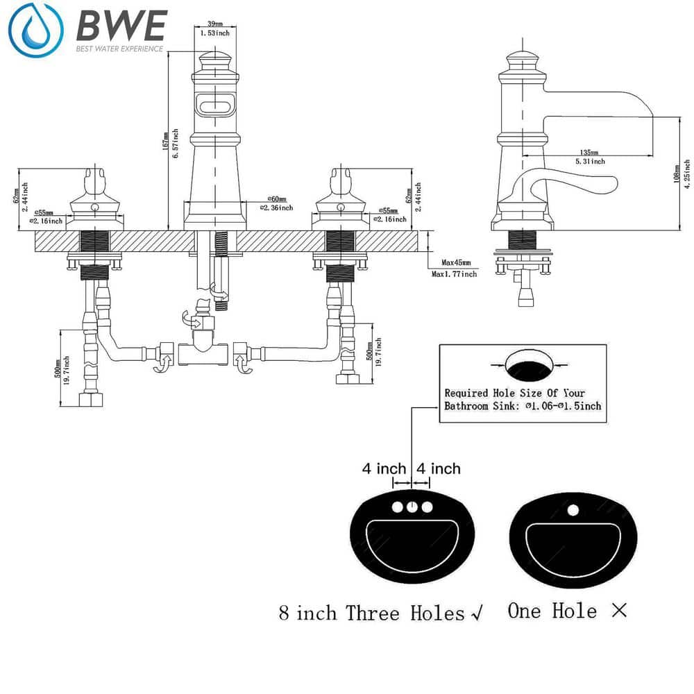 Oil-Rubbed Bronze 8" Waterfall Widespread Bathroom Faucet