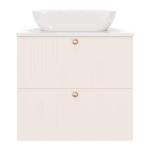 Aria 24 in. W x 18 in. D x 24 in. H Floating Bath Vanity with MDF Top in Alaska White Cabinet and Alaska White Front