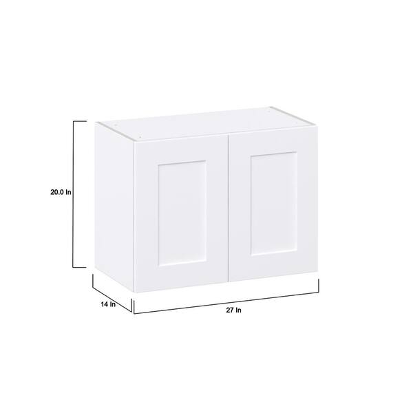 J COLLECTION Wallace Painted Shaker 27 in. W x 20 in. H x 14 in. D Warm  White Assembled Wall Bridge Kitchen Cabinet DSW2720-WA - The Home Depot