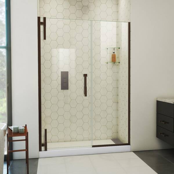 DreamLine Ascend 51 in. W x 72 in. H Pivot Frameless Shower Door in Oil Rubbed Bronze