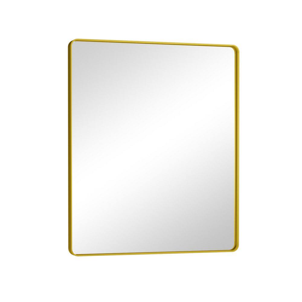 30 in. W x 36 in. H Modern Rectangular Aluminum Framed Wall Bathroom Vanity Mirror in Brush Gold Bathroom Mirrors price history on PriceWatchPro