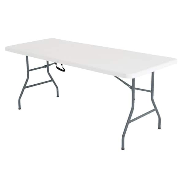 6 ft. White Plastic Top Folding Banquet Table