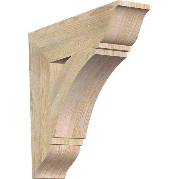 Ekena Millwork 6 in. x 24 in. x 24 in. Douglas Fir Thorton Traditional Rough Sawn Bracket