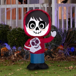 3.5 ft. H x 1 ft. 44 in. W x 2 ft. L Halloween Airblown-Miguel from Coco with Skull-SM-Disney