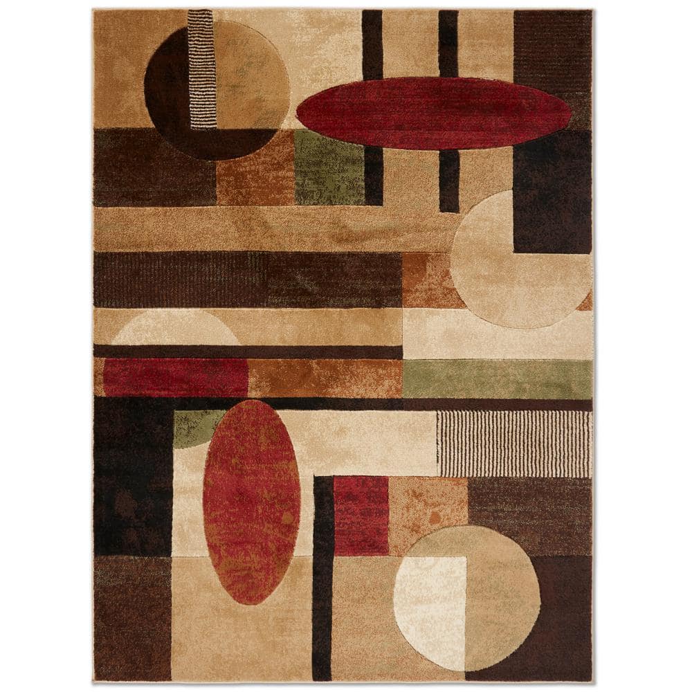 Home Dynamix Tribeca Jasmine Brown 2 ft. x 3 ft. Geometric Area Rug 5N ...