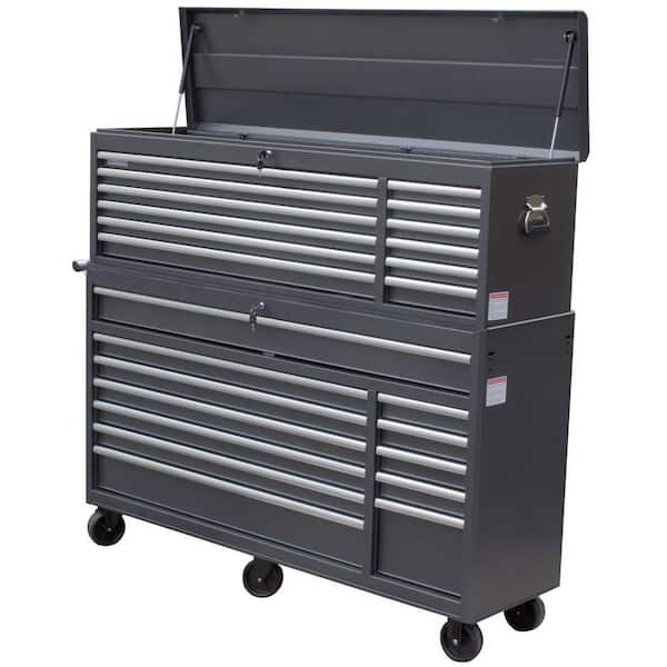 WEN 66 in. 24-Drawer Tool Chest and Cabinet Combo, Gray