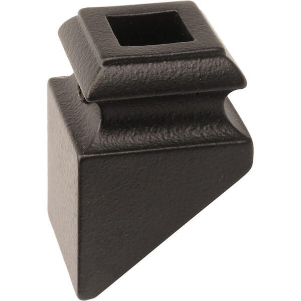 1 in. D x 1 in. W x 1 in. L Low Sheen Black Aluminum Angled Baluster Shoe
