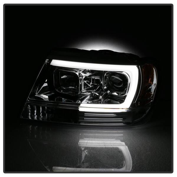 LED DRL]Fit 14-16 Jeep Grand Cherokee Pair Projector Headlight/Lamp Black/Amber | UK
