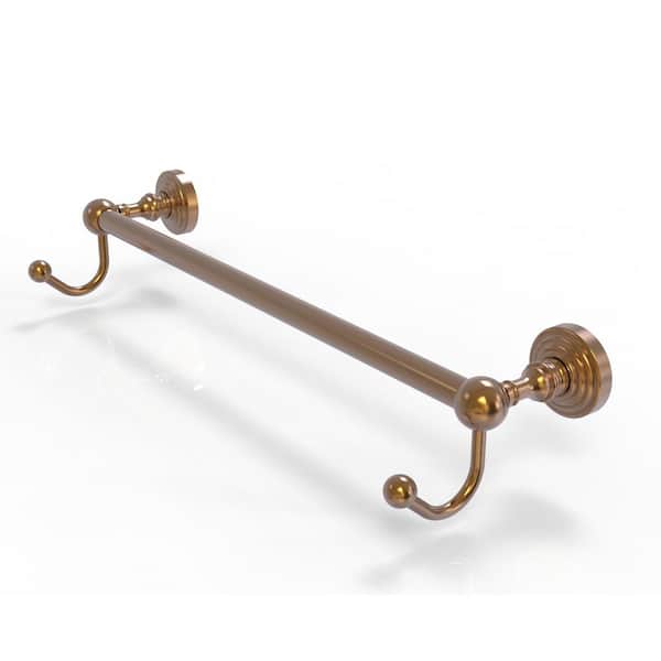 Allied Brass Waverly Place Collection 18 in. Towel Bar with Integrated Hooks in Brushed Bronze